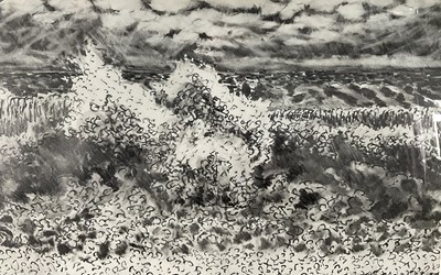 Lot 96 - Anthony Amies (1945-2000), pencil - shoreline