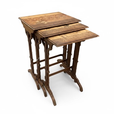 Lot 1278 - Nest of three Art Nouveau marquetry tables