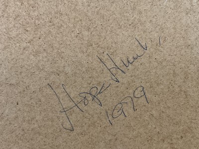 Lot 77 - Hope Hunt, fabric collage, Sparrowhawk, 1979, 35cm x 25cm, glazed frame