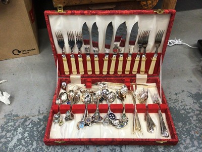 Lot 730 - Quantity of silver plate to include cutlery and others