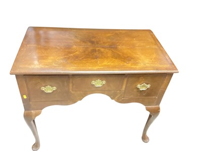 Lot 1468 - Queen Anne style mahogany lowboy with three drawers on cabriole legs, 92.5cm wide, 52cm deep, 79cm high