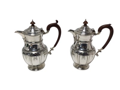 Lot 400 - 1920s silver coffee and hot milk pots
