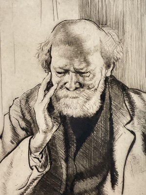 Lot 74 - Doris Marion Stacey, early 20th century drypoint etching, portrait of W.S. Julian Esq., signed and titled below, 23cm x 19.5cm, glazed gilt frame