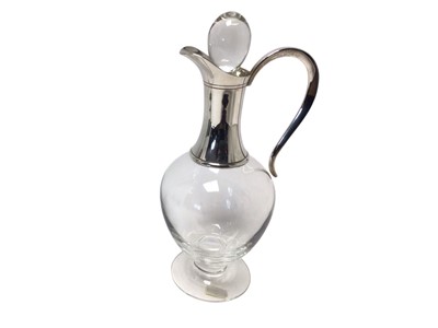 Lot 405 - Edwardian silver mounted glass ecclesiastical claret jug
