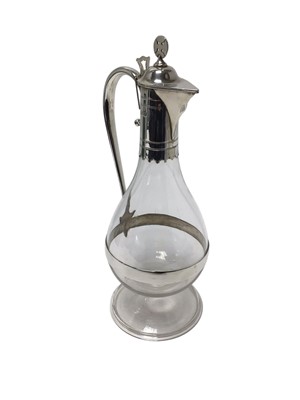 Lot 406 - Contemporary silver mounted glass claret jug