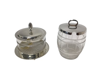 Lot 409 - Two glass preserve pots