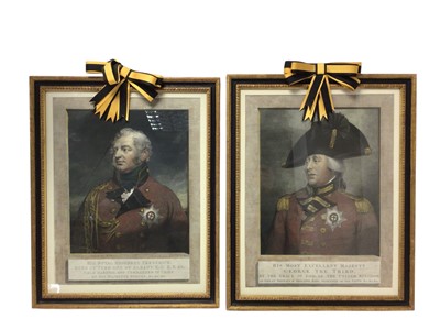 Lot 70 - Pair of late 18th century engravings bumpy William Skelton of George III and The Duke of York
