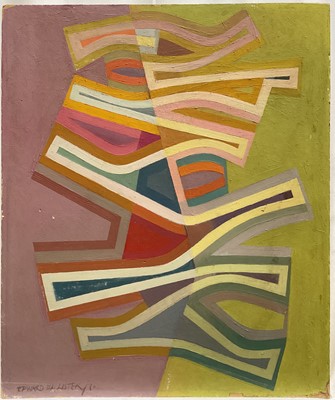 Lot 167 - Edward D'Arcy Lister (1911-1976) acrylic on board, 'Saraband', signed and dated '70, gallery label verso, 61cm x 51cm, unframed