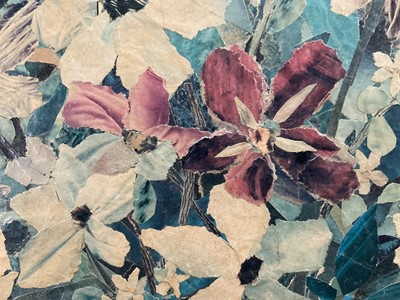 Lot 80 - F. Washbrook, paper collage,Vase of Flowers, signed with initials, dated 1978 verso, 36cm x 42cm, framed