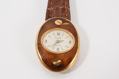 Lot 782 - 1970s Van Cleef & Arpels for Piaget ladies' gold and enamel wristwatch