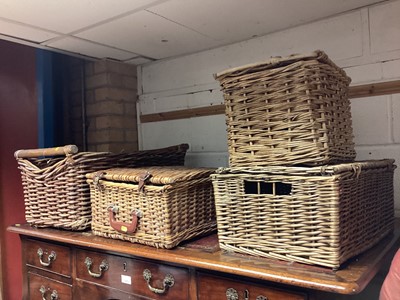 Lot 1477 - Collection of wicker baskets and hampers