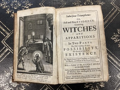 Lot 1400 - Glanvill, Joseph; 'Saducimus Triumphatus: or full and plain evidence concerning witches and apparitions in two parts, the first treating of the possibility, the secon...
