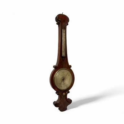 Lot 85 - 19th century mahogany cased banjo barometer signed 'Millard Camberwell', 95.5cm long