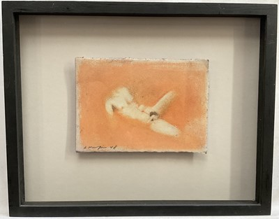 Lot 163 - Andreas Nicolaou (b. 1966) pastel, Nude X, 1998, signed and dated, 12cm x 18cm, gallery label verso, glazed box frame