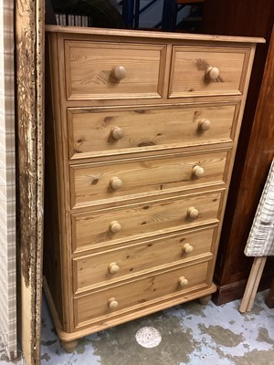 Lot 1481 - Pine chest of drawers, 90cm wide, 49cm deep, 144.5cm high