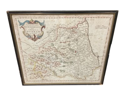 Lot 1162 - Johannes Jansson - 17th century engraved map of Essex and an 18th century Robert Morden map of Durham