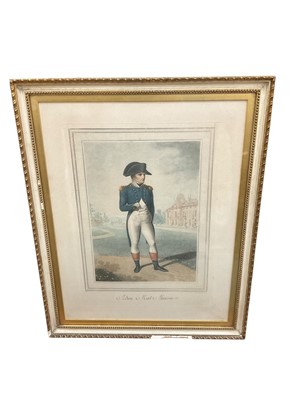 Lot 1163 - Good quality engraving of Napoleon and two engravings in verre eglomise frames. (3)