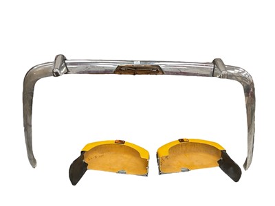 Lot 547 - Selection of classic car bumpers including Triumph Stag and pair cycle wings