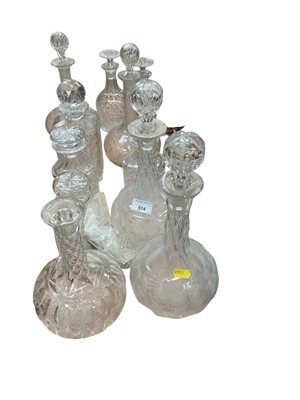 Lot 514 - Two pairs cut glass decanters and lot decanters