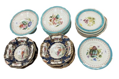 Lot 403 - Two Victorian part dessert services with floral decoration, together with a Booths part dessert service.