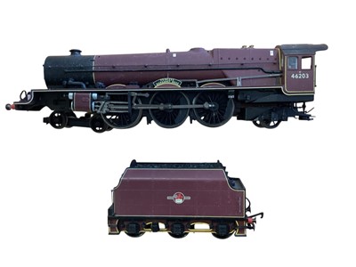 Lot 1801 - Hornby OO Gauge BR maroon 4-6-2 Princess Class Princess Margaret Rose tender locomotive 46203, LMS maroon 4-6-2 Coronation Class Duchess of Norfolk tender locomotive 6226, GWR green 4-6-2 Battle...