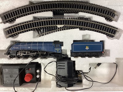 Lot 1806 - Hornby OO Gauge BR lined blue with early emblem 4-6-2 Class A4 Mallard tender locomotive electric train set (no outer box) and Inter City 125 3 car electric train (2)