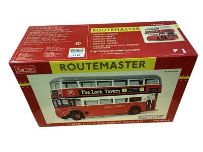 Lot 1810 - Sun Star 1:24 scale Limited Edition Routemaster diecast Double Decker bus RM1933 - ALD 933B: 50th Anniversary of London Transport - The Lock Tavern, boxed No.2909 (1)