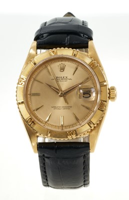 Lot 754 - Gentlemen's Rolex 18ct gold Turnograph Oyster Perpetual DateJust wristwatch, model 6609