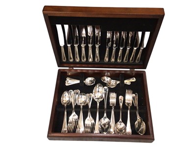 Lot 758 - Canteen on silver plated cutlery