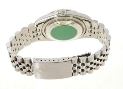 Lot 753 - Gentlemen's Rolex Oyster Perpetual DateJust stainless steel wristwatch with a circular bronzed satin dial and diamond dot hour markers in Oyster case with milled bezel and screw down crown on a...