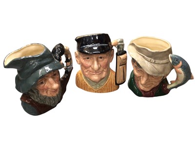 Lot 766 - Three Royal Doulton Toby jugs, to include, 'Golfer', 'Rip Van Winkle', 'The Poacher'