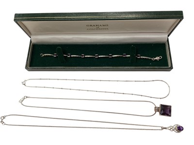 Lot 999 - Small group of silver and amethyst jewellery