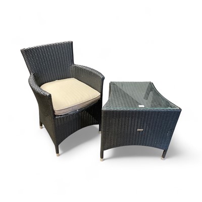 Lot 1535 - Leisuregrow garden suite comprising four chairs and two tables with glass tops