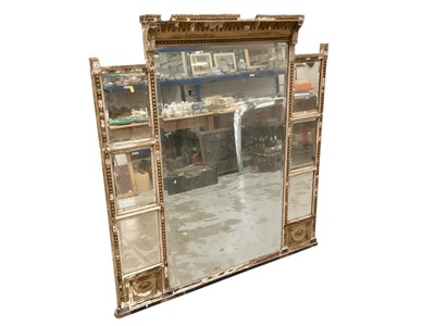 Lot 1542 - Antique gilt framed overmantel mirror, 125cm x 137cm