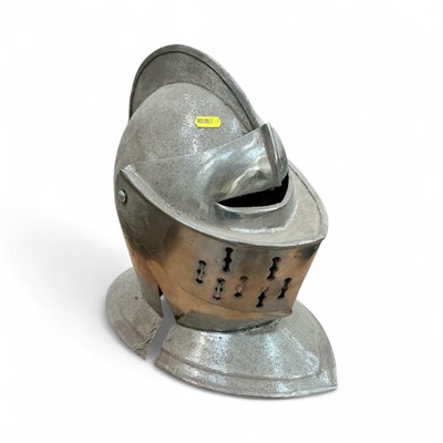 Lot 452 - Reproduction metal medieval style knights helmet.