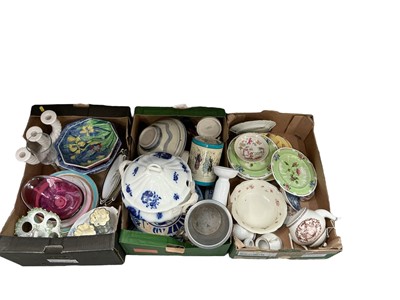 Lot 463 - Group of assorted ceramics to include 19th century plates with botanical scenes, (3 boxes).