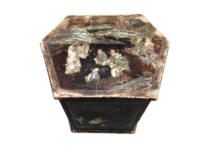 Lot 778 - 1920's Chinoiserie coal box of hexagonal form