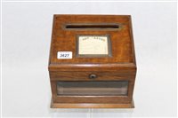 Lot 3627 - Victorian oak table letter box with front...