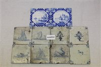 Lot 3629 - Collection of 18th century Delft blue and...