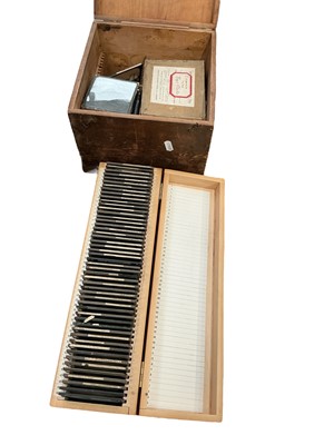 Lot 468 - Two boxes of assorted glass slides.