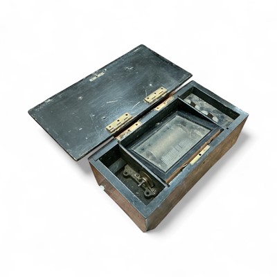 Lot 469 - 19th century Swiss music box, for restoration.