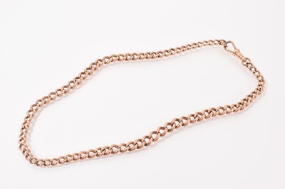 Lot 574 - Edwardian 9ct gold curb link watch chain