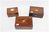 Lot 3631 - Two Victorian rosewood boxes with inlaid...