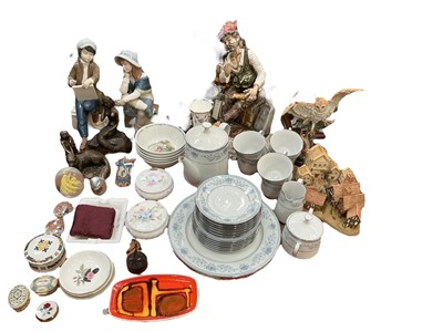 Lot 471 - Group of ceramics and sundries to include Noritake tea set, Poole pottery dish, lamps and ornaments.