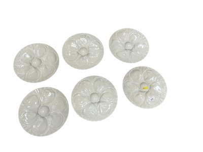 Lot 479 - Group of six French oyster plates.