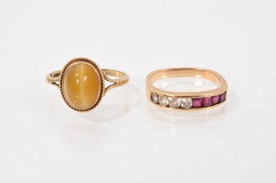 Lot 631 - Two gold dress rings