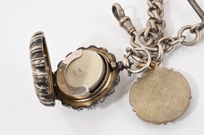 Lot 793 - Antique silver pocket watch on chain