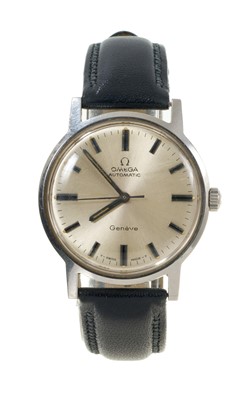 Lot 762 - 1970s Omega Automatic Genève stainless steel wristwatch with original guarantee dated 21st June 1974