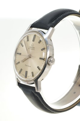 Lot 762 - 1970s Omega Automatic Genève stainless steel wristwatch with original guarantee dated 21st June 1974