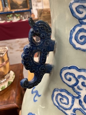 Lot 33 - Chinese celadon vase with dragon decoration
